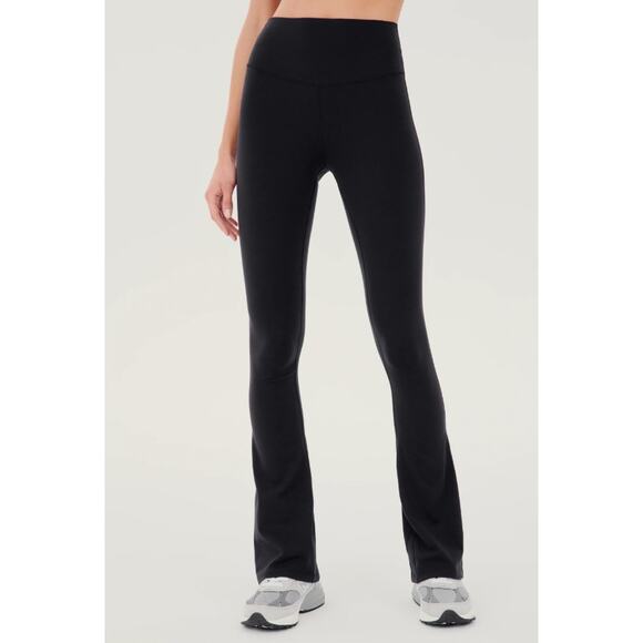 SPLITS59 Women's Raquel High Waist Flared Leggings XL Black Elastic Waist NWT - Picture 1 of 13